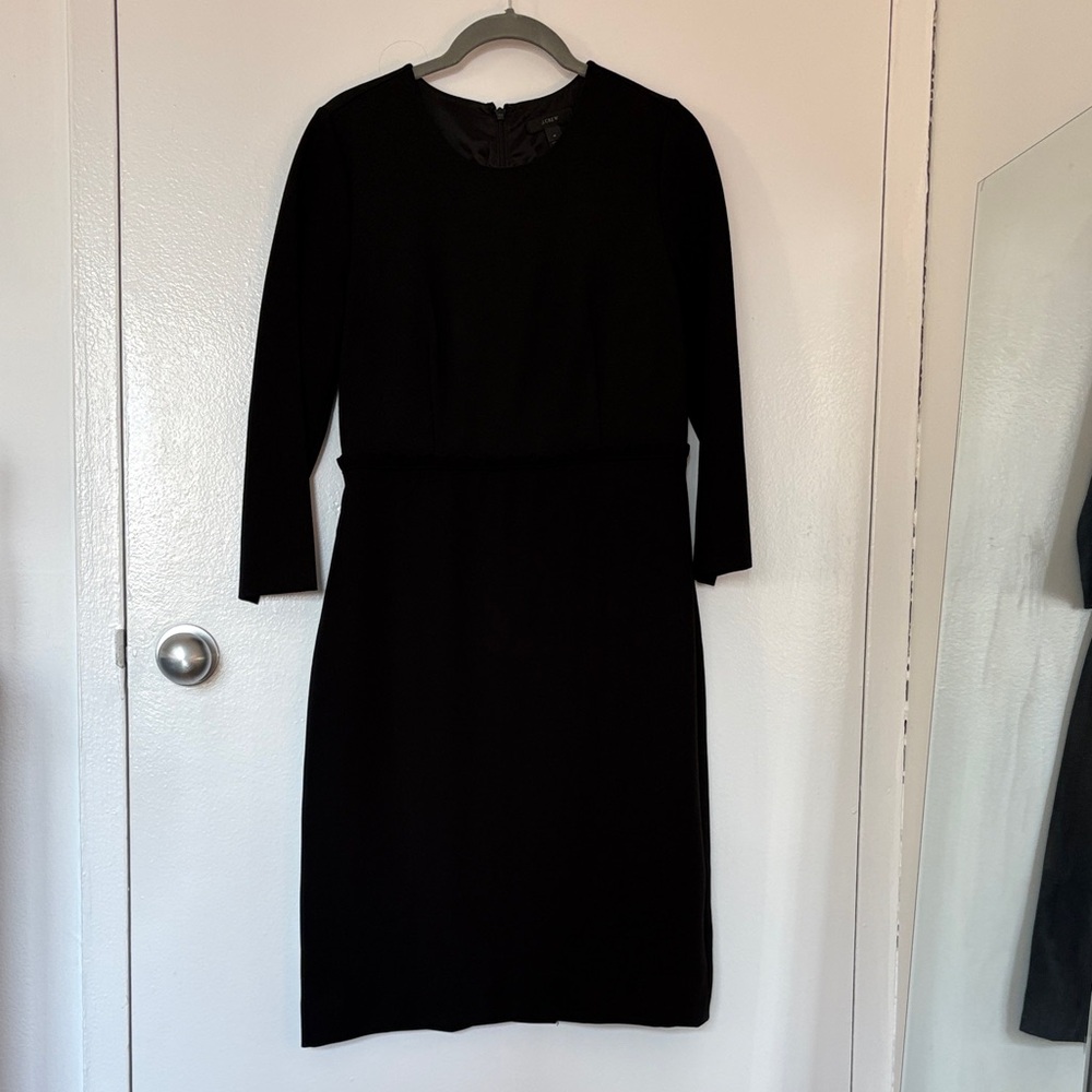 J. Crew Classic Black Long Sleeve Dress